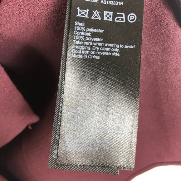 AllSaints Jay Pleated Mini Dress XS Bordeaux Red  Semi Sheer Casual Sleeveless - Picture 6 of 14